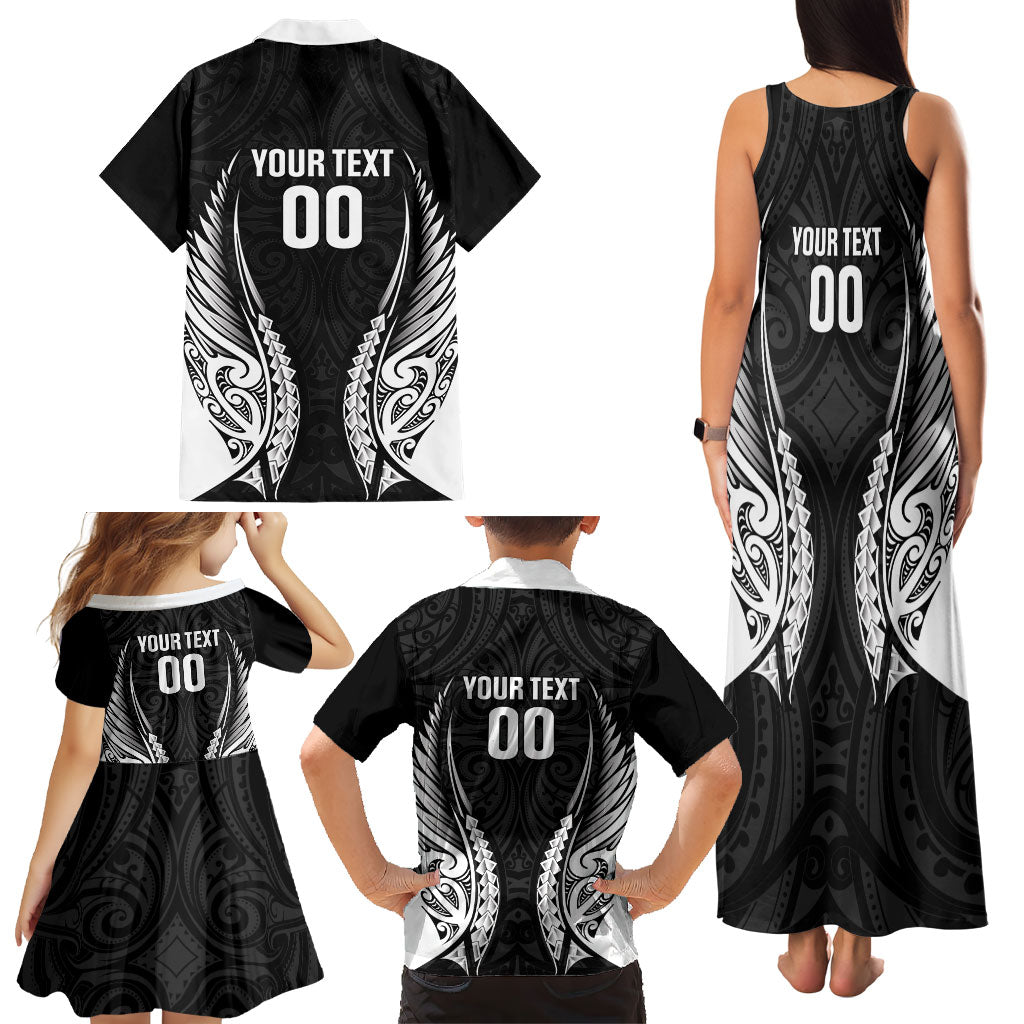 Hawke's Bay 2026 Rugby Custom Family Matching Tank Maxi Dress and Hawaiian Shirt NZ Maori Silver Fern LT14 - Polynesian Pride