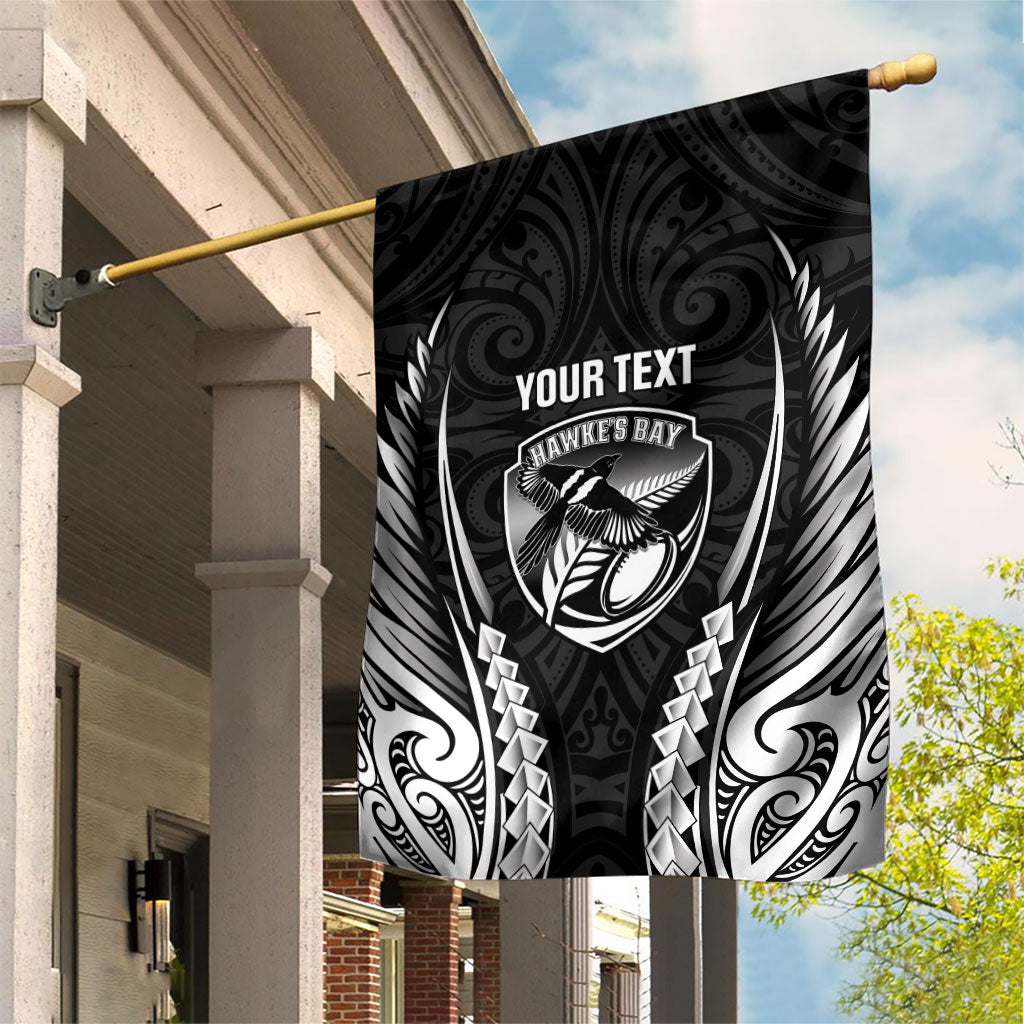 Hawke's Bay 2026 Rugby Custom Garden Flag NZ Maori Silver Fern LT14 House Flag Black - Polynesian Pride