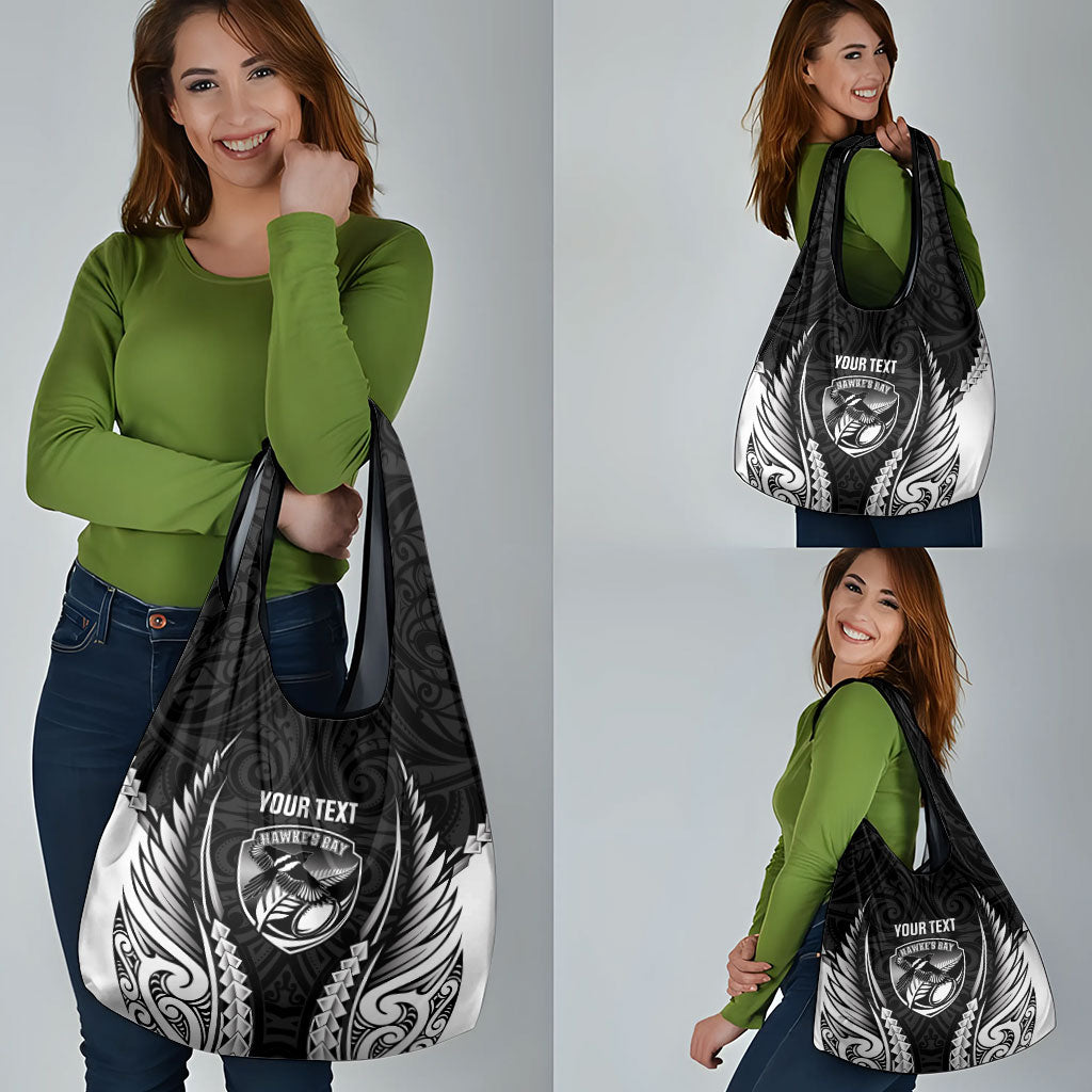 Hawke's Bay 2026 Rugby Custom Grocery Bag NZ Maori Silver Fern LT14 - Polynesian Pride