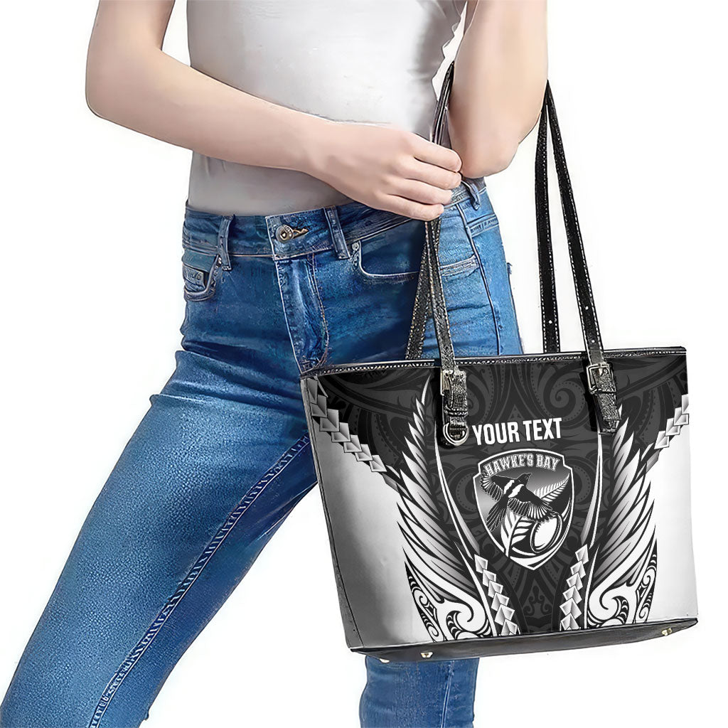 Hawke's Bay 2026 Rugby Custom Leather Tote Bag NZ Maori Silver Fern LT14 - Polynesian Pride