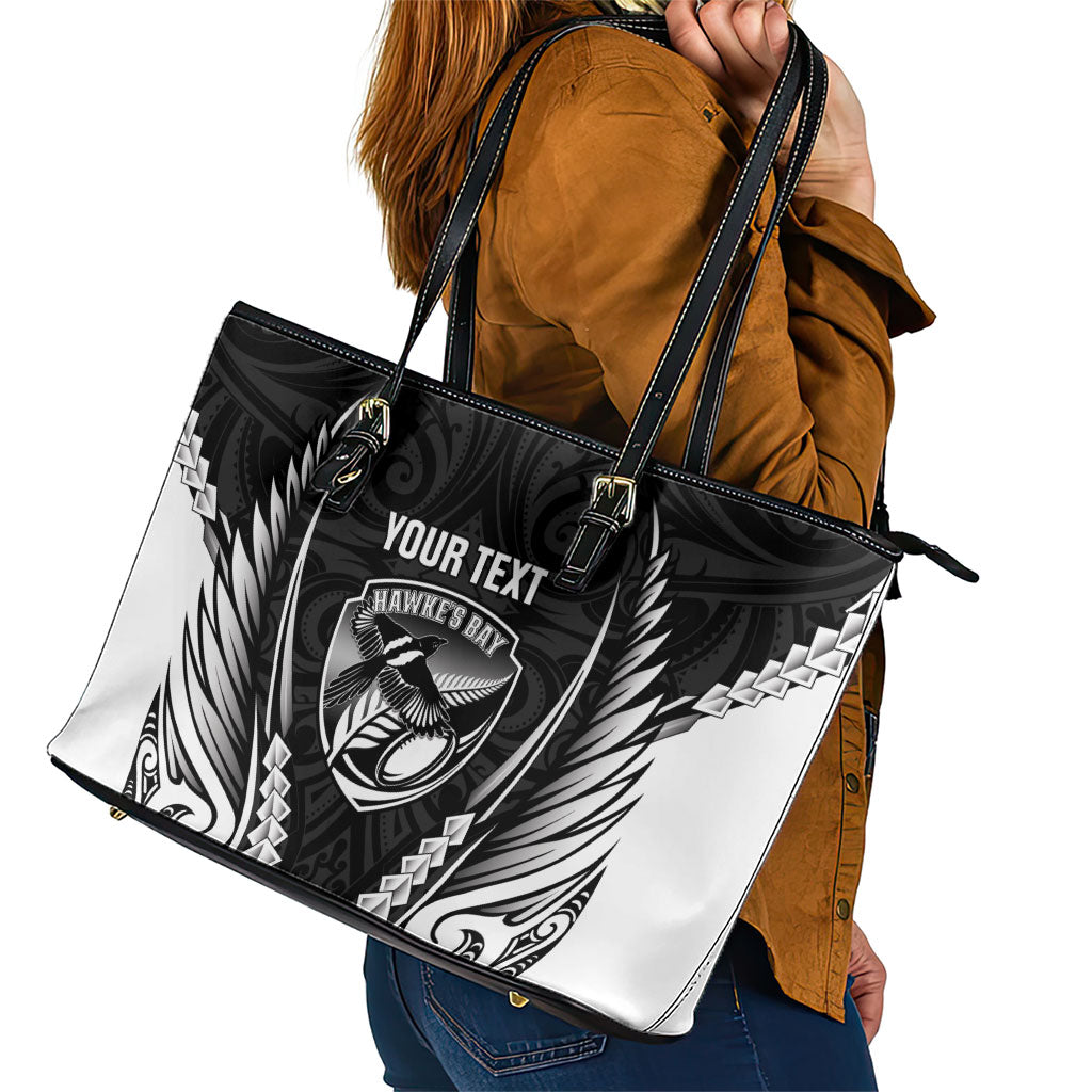 Hawke's Bay 2026 Rugby Custom Leather Tote Bag NZ Maori Silver Fern LT14 - Polynesian Pride
