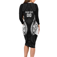 Hawke's Bay 2026 Rugby Custom Long Sleeve Bodycon Dress NZ Maori Silver Fern
