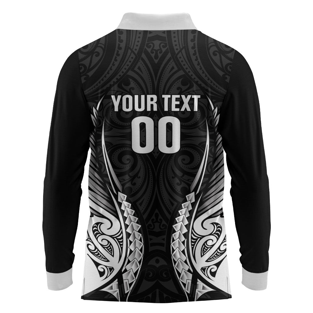 Hawke's Bay 2026 Rugby Custom Long Sleeve Polo Shirt NZ Maori Silver Fern