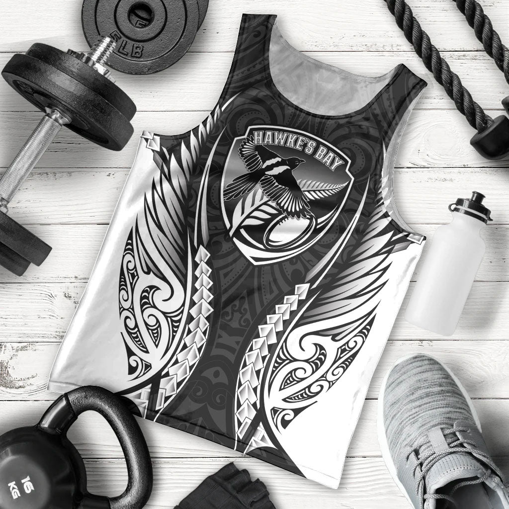 Hawke's Bay 2026 Rugby Custom Men Tank Top NZ Maori Silver Fern LT14 - Polynesian Pride