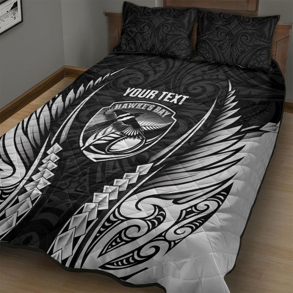 Hawke's Bay 2026 Rugby Custom Quilt Bed Set NZ Maori Silver Fern LT14 - Polynesian Pride