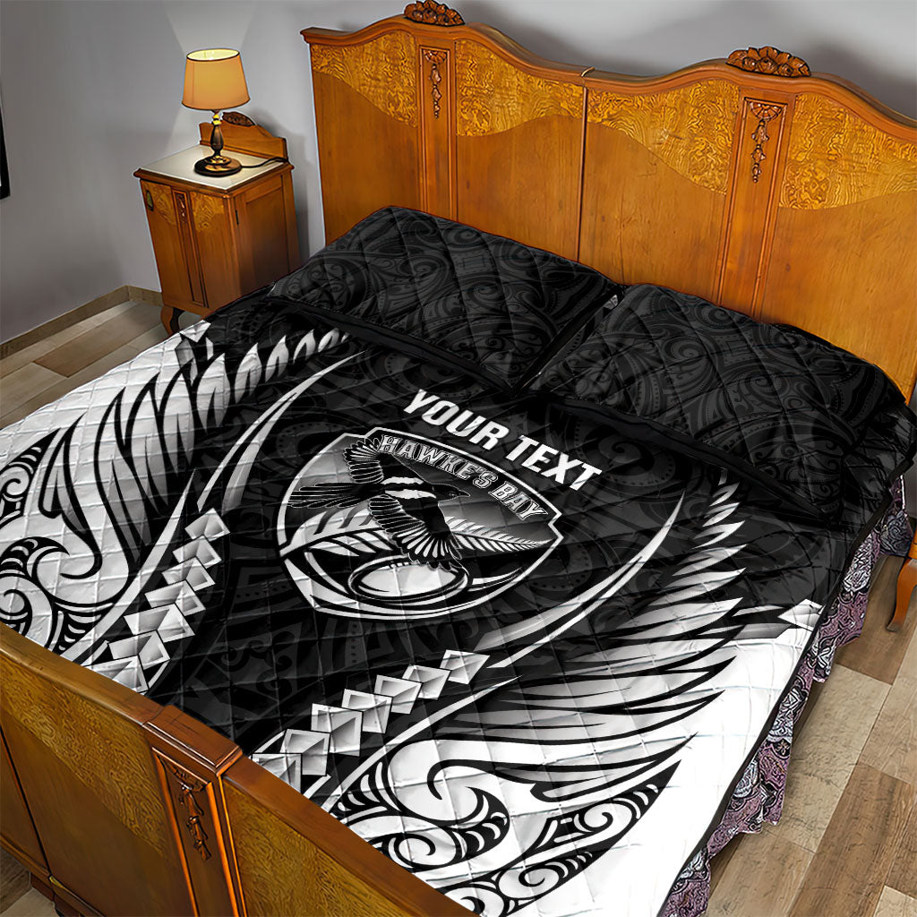 Hawke's Bay 2026 Rugby Custom Quilt Bed Set NZ Maori Silver Fern LT14 - Polynesian Pride