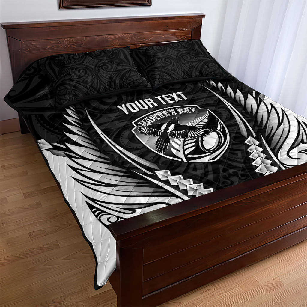 Hawke's Bay 2026 Rugby Custom Quilt Bed Set NZ Maori Silver Fern LT14 - Polynesian Pride