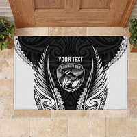 Hawke's Bay 2026 Rugby Custom Rubber Doormat NZ Maori Silver Fern LT14 Black - Polynesian Pride