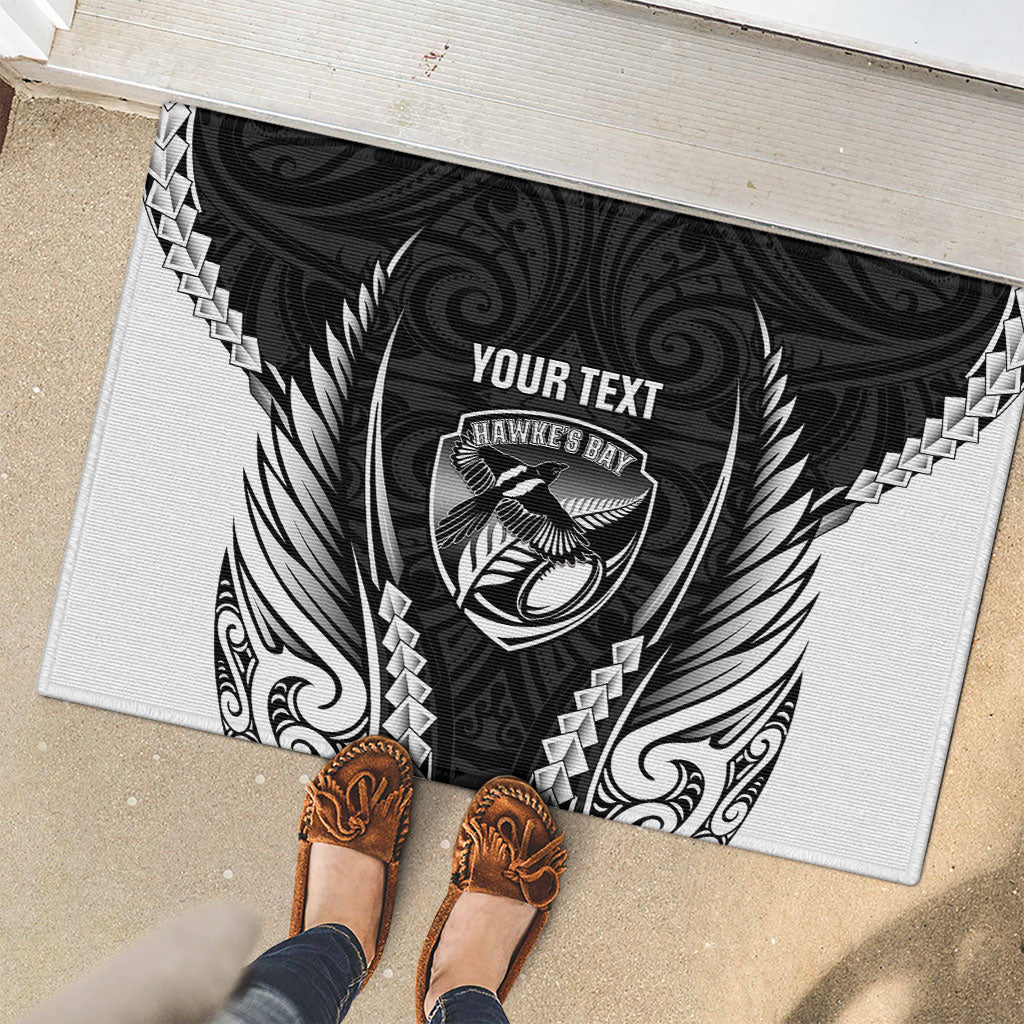 Hawke's Bay 2026 Rugby Custom Rubber Doormat NZ Maori Silver Fern LT14 - Polynesian Pride