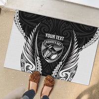 Hawke's Bay 2026 Rugby Custom Rubber Doormat NZ Maori Silver Fern LT14 - Polynesian Pride