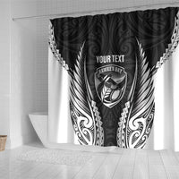 Hawke's Bay 2026 Rugby Custom Shower Curtain NZ Maori Silver Fern
