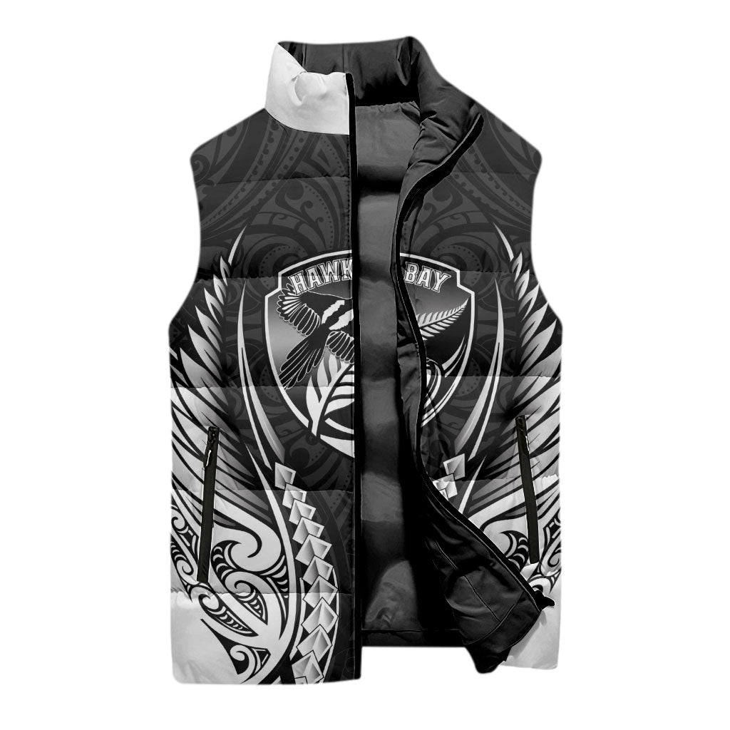 Hawke's Bay 2026 Rugby Custom Sleeveless Puffer Jacket NZ Maori Silver Fern