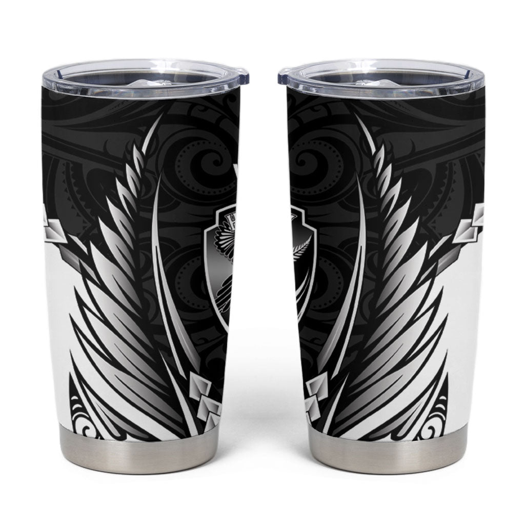 Hawke's Bay 2026 Rugby Custom Tumbler Cup NZ Maori Silver Fern LT14 Black - Polynesian Pride
