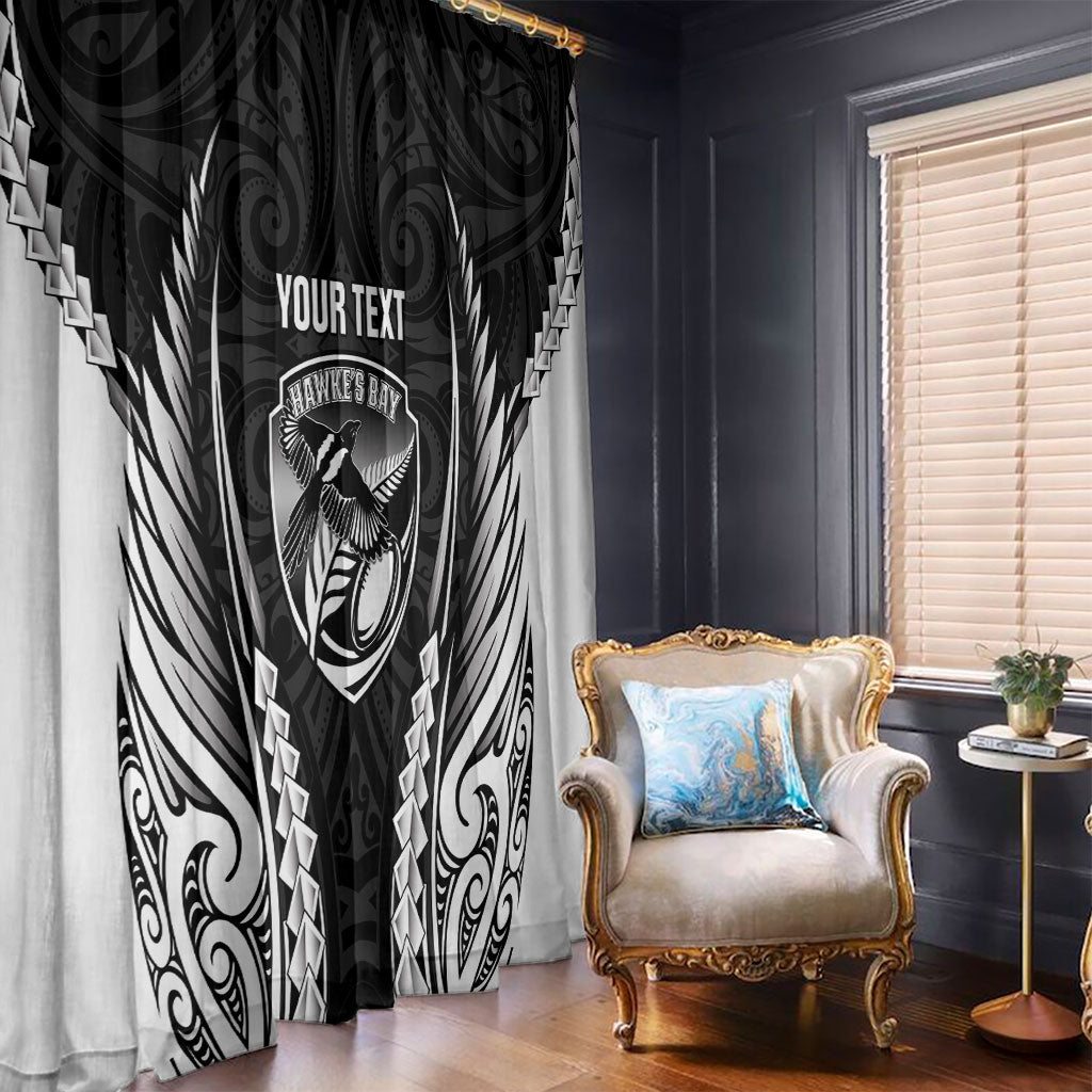 Hawke's Bay 2026 Rugby Custom Window Curtain NZ Maori Silver Fern