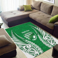 Manawatu 2026 Rugby Custom Area Rug NZ Maori Silver Fern