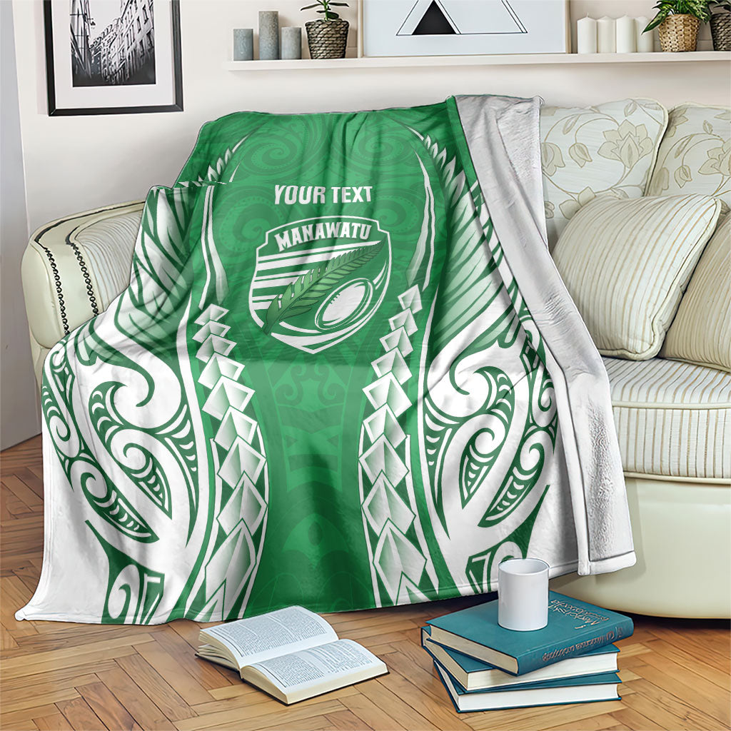 Manawatu 2026 Rugby Custom Blanket NZ Maori Silver Fern