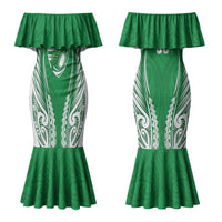 Manawatu 2026 Rugby Custom Couples Matching Mermaid Dress and Long Sleeve Button Shirt NZ Maori Silver Fern LT14 - Polynesian Pride