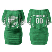 Manawatu 2026 Rugby Custom Couples Matching Off Shoulder Short Dress and Long Sleeve Button Shirt NZ Maori Silver Fern LT14 - Polynesian Pride