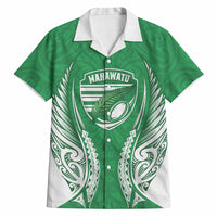 Manawatu 2026 Rugby Custom Hawaiian Shirt NZ Maori Silver Fern LT14 Green - Polynesian Pride