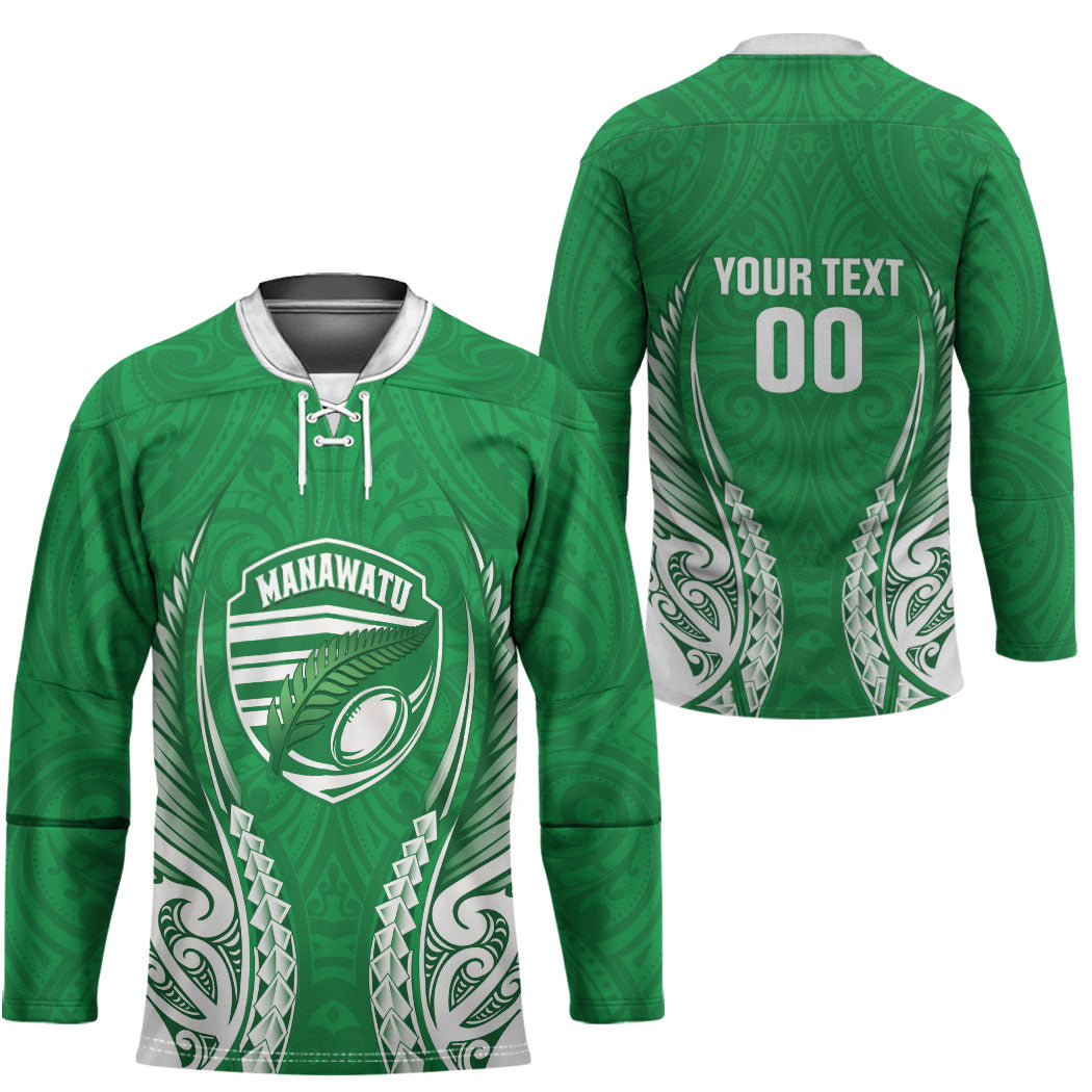 Manawatu 2026 Rugby Custom Hockey Jersey NZ Maori Silver Fern LT14 - Polynesian Pride