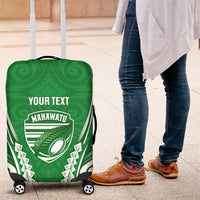 Manawatu 2026 Rugby Custom Luggage Cover NZ Maori Silver Fern LT14 Green - Polynesian Pride
