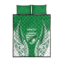 Manawatu 2026 Rugby Custom Quilt Bed Set NZ Maori Silver Fern