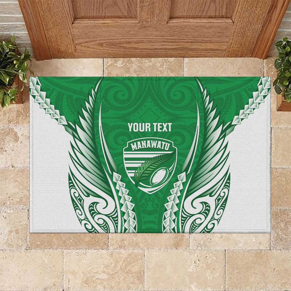 Manawatu 2026 Rugby Custom Rubber Doormat NZ Maori Silver Fern LT14 Green - Polynesian Pride