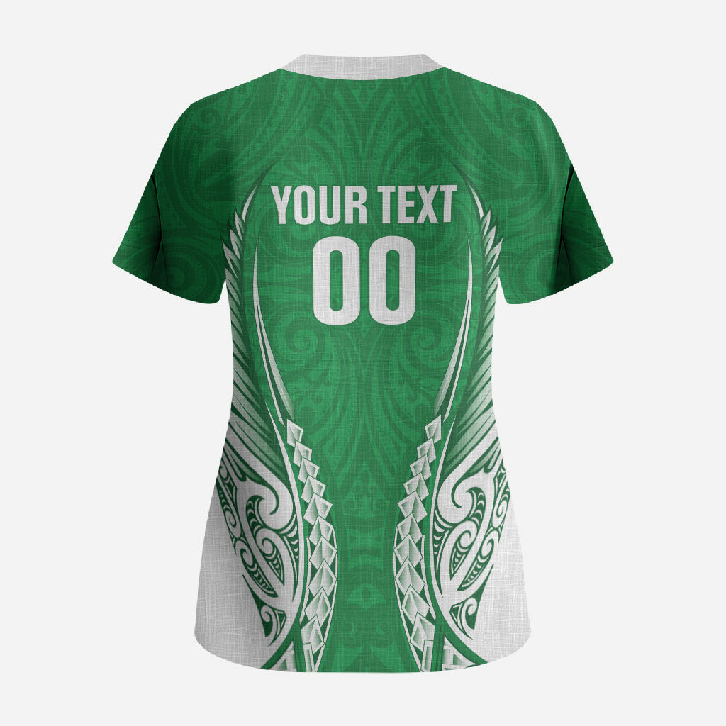 Manawatu 2026 Rugby Custom Scrub Top NZ Maori Silver Fern
