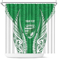 Manawatu 2026 Rugby Custom Shower Curtain NZ Maori Silver Fern LT14 Green - Polynesian Pride