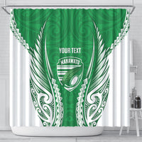 Manawatu 2026 Rugby Custom Shower Curtain NZ Maori Silver Fern LT14 - Polynesian Pride