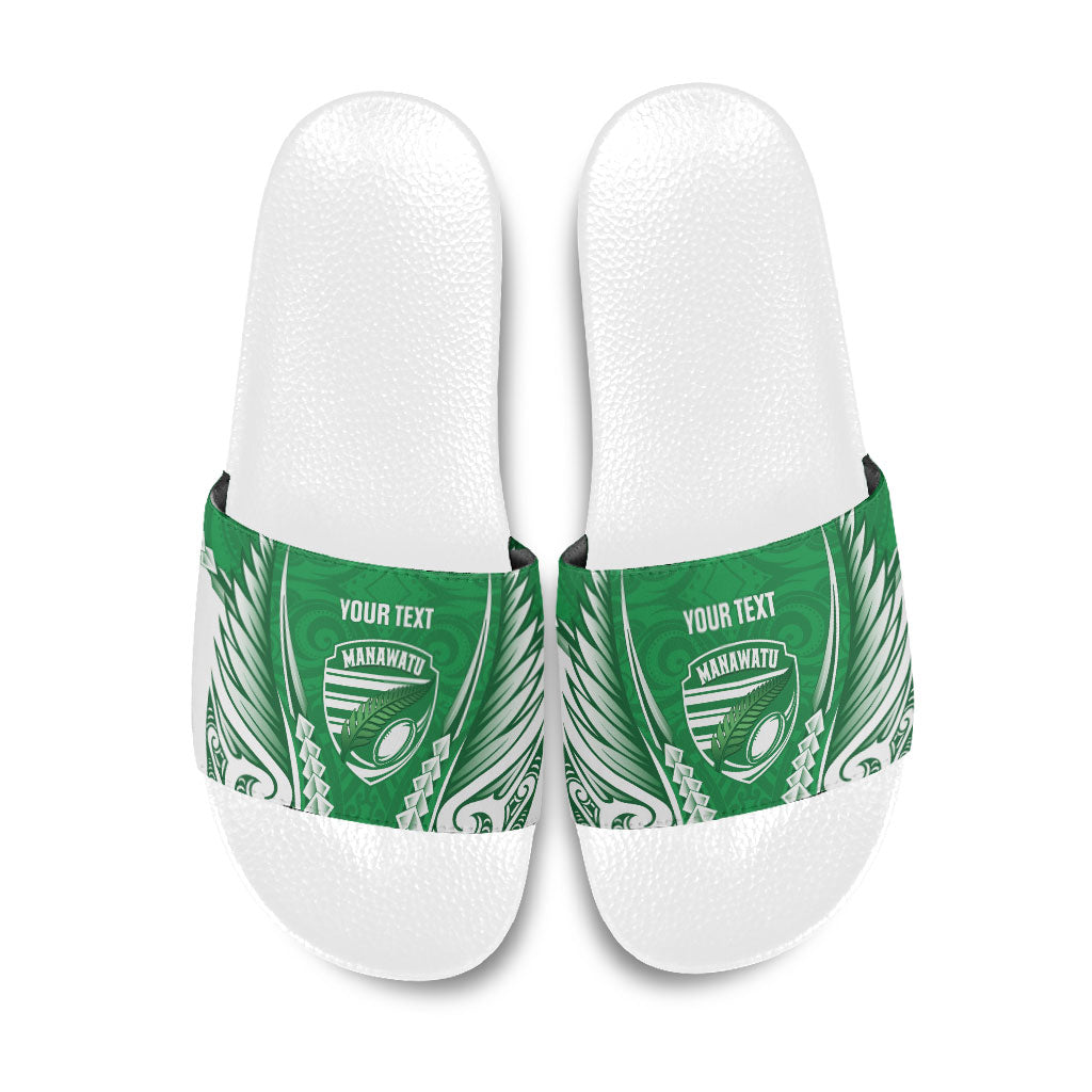 Manawatu 2026 Rugby Custom Slide Sandals NZ Maori Silver Fern