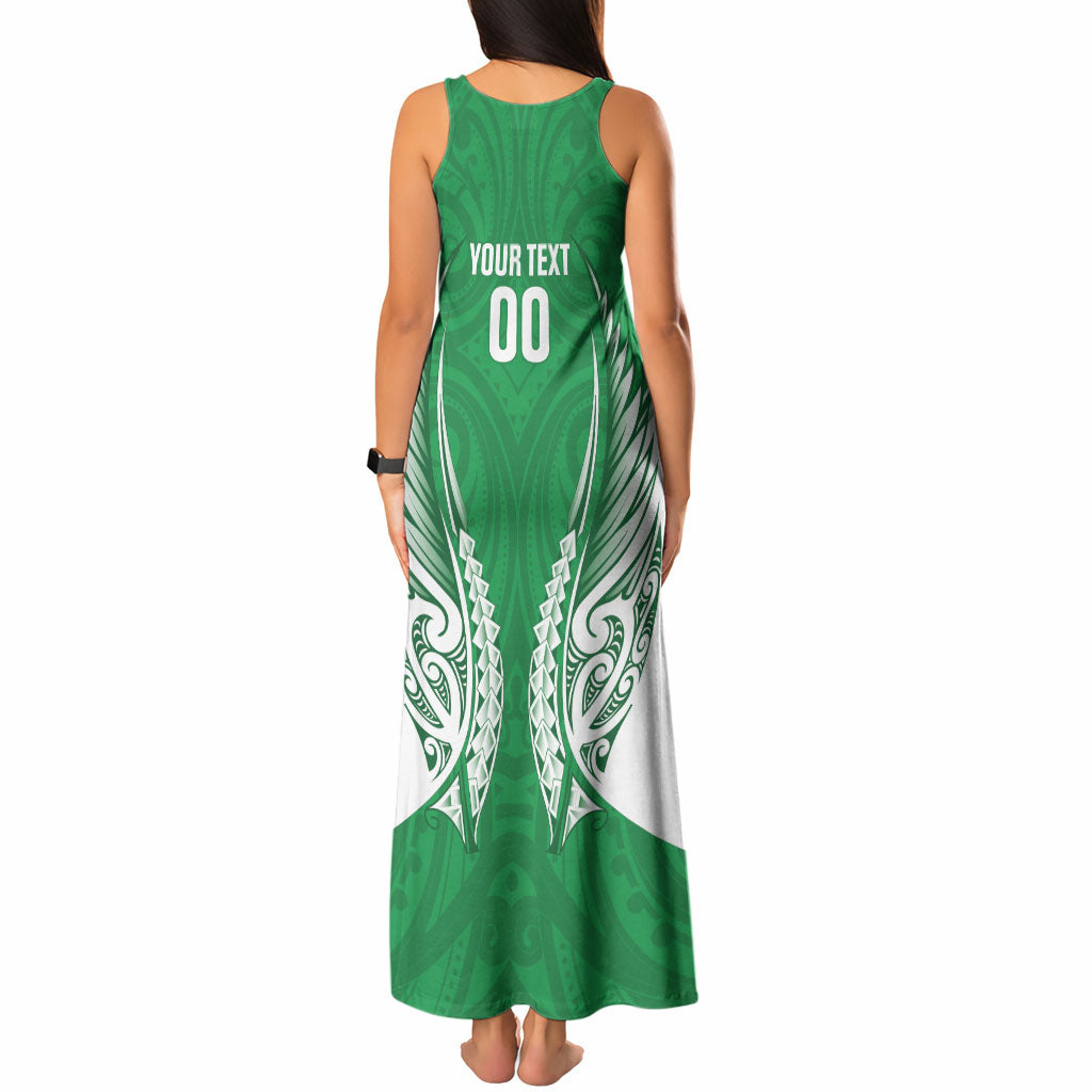 Manawatu 2026 Rugby Custom Tank Maxi Dress NZ Maori Silver Fern LT14 - Polynesian Pride