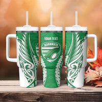 Manawatu 2026 Rugby Custom Tumbler With Handle NZ Maori Silver Fern LT14 - Polynesian Pride