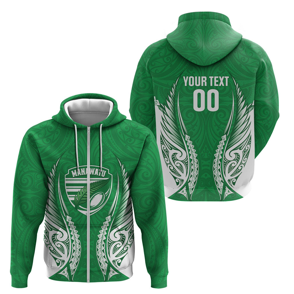 Manawatu 2026 Rugby Custom Zip Hoodie NZ Maori Silver Fern LT14 - Polynesian Pride