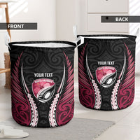 North Harbour 2026 Rugby Custom Laundry Basket NZ Maori Silver Fern