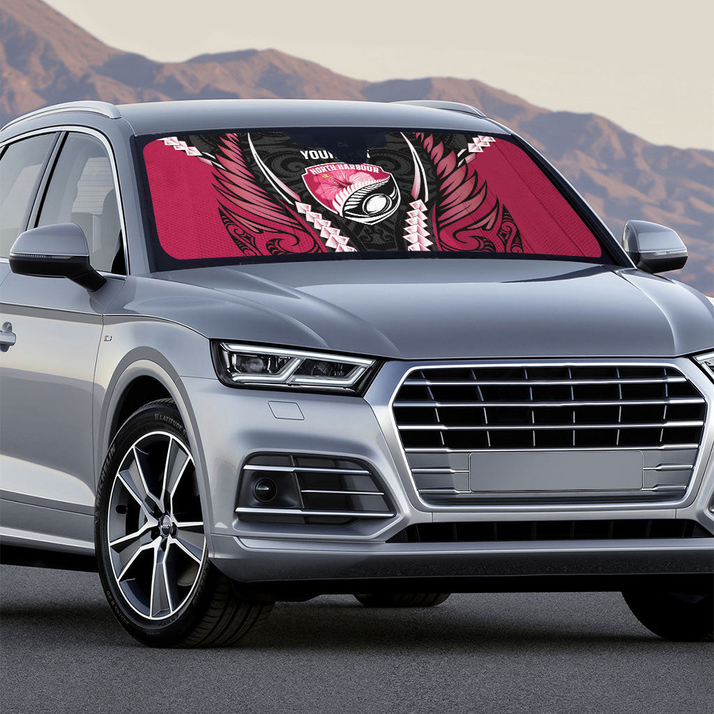 North Harbour 2026 Rugby Custom Auto Sun Shade NZ Maori Silver Fern