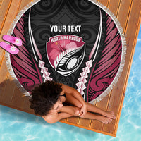 North Harbour 2026 Rugby Custom Beach Blanket NZ Maori Silver Fern