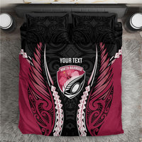 North Harbour 2026 Rugby Custom Bedding Set NZ Maori Silver Fern LT14 Maroon - Polynesian Pride