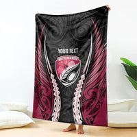 North Harbour 2026 Rugby Custom Blanket NZ Maori Silver Fern