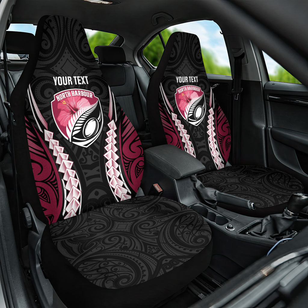 North Harbour 2026 Rugby Custom Car Seat Cover NZ Maori Silver Fern LT14 One Size Maroon - Polynesian Pride