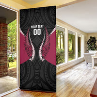 North Harbour 2026 Rugby Custom Door Cover NZ Maori Silver Fern LT14 - Polynesian Pride
