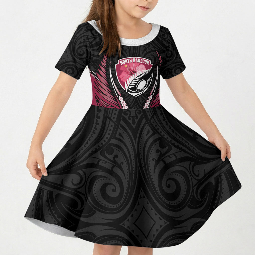 North Harbour 2026 Rugby Custom Kid Short Sleeve Dress NZ Maori Silver Fern LT14 KID Maroon - Polynesian Pride