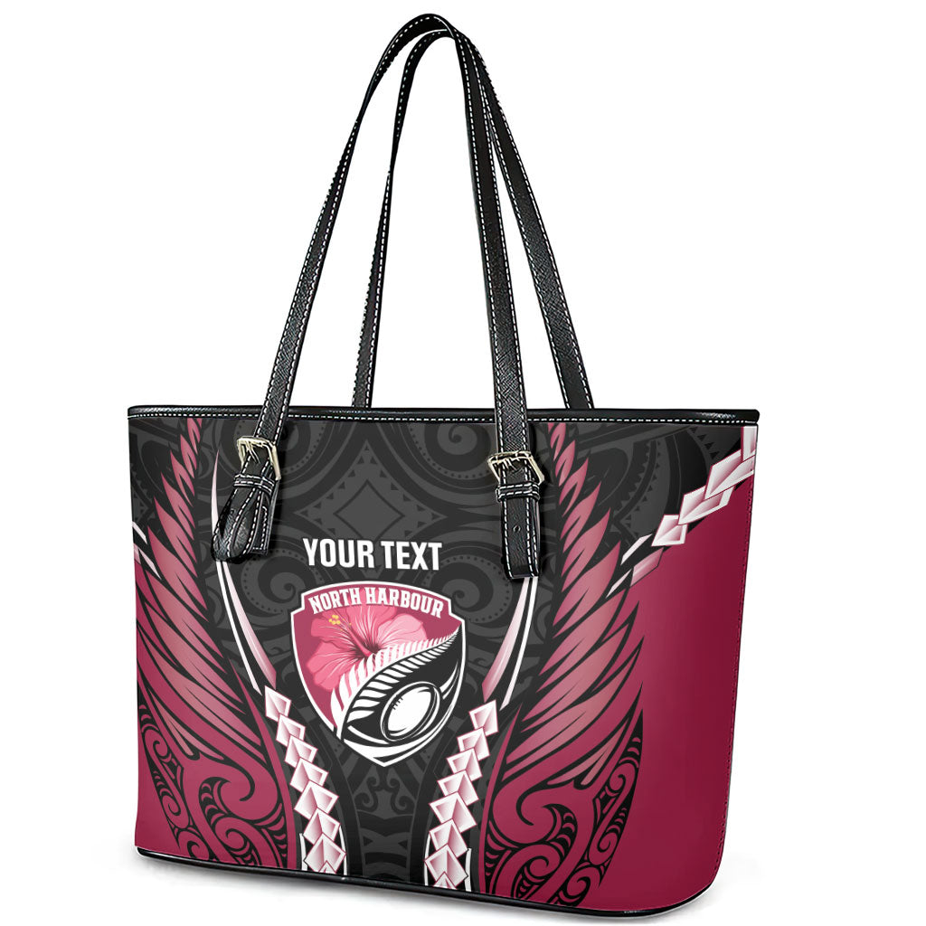 North Harbour 2026 Rugby Custom Leather Tote Bag NZ Maori Silver Fern LT14 - Polynesian Pride