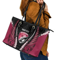 North Harbour 2026 Rugby Custom Leather Tote Bag NZ Maori Silver Fern LT14 - Polynesian Pride