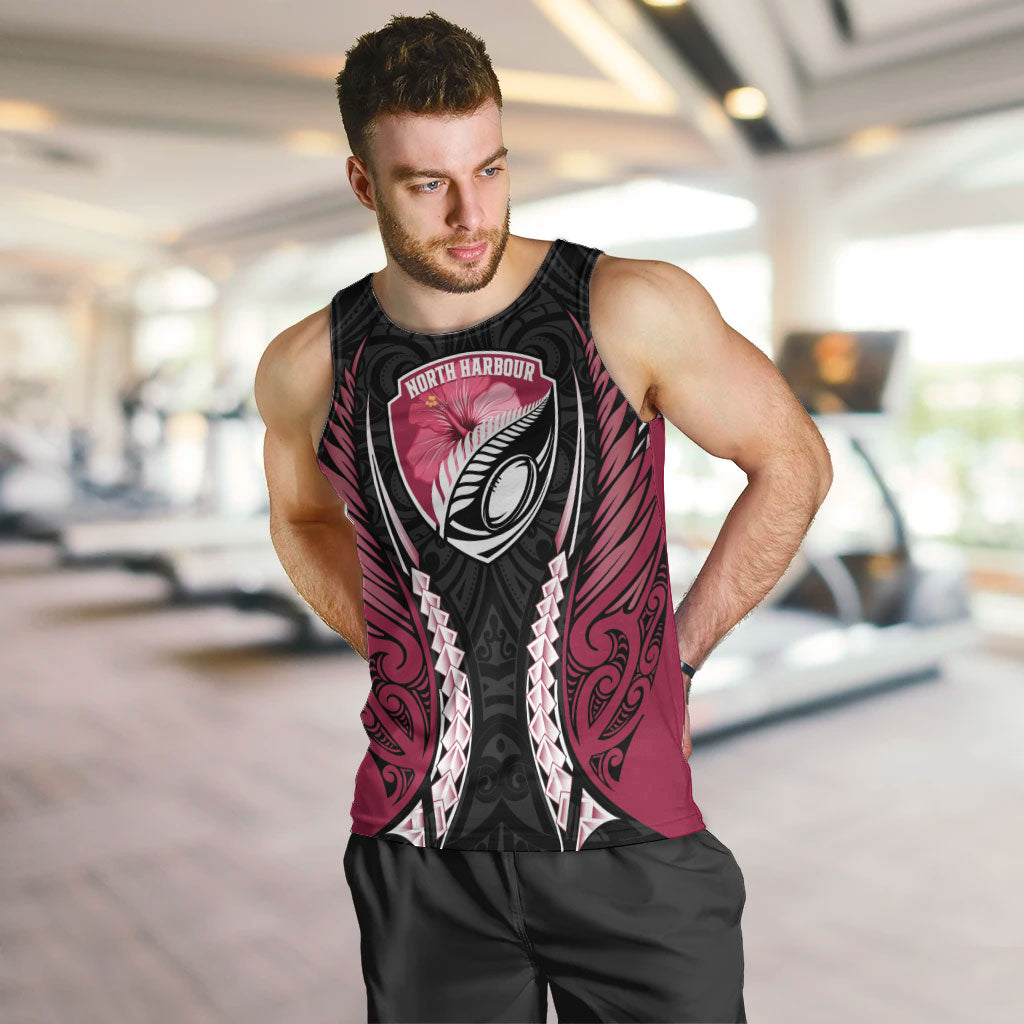 North Harbour 2026 Rugby Custom Men Tank Top NZ Maori Silver Fern LT14 Maroon - Polynesian Pride