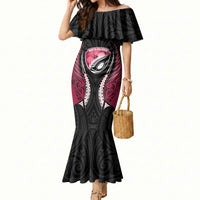 North Harbour 2026 Rugby Custom Mermaid Dress NZ Maori Silver Fern LT14 Women Maroon - Polynesian Pride
