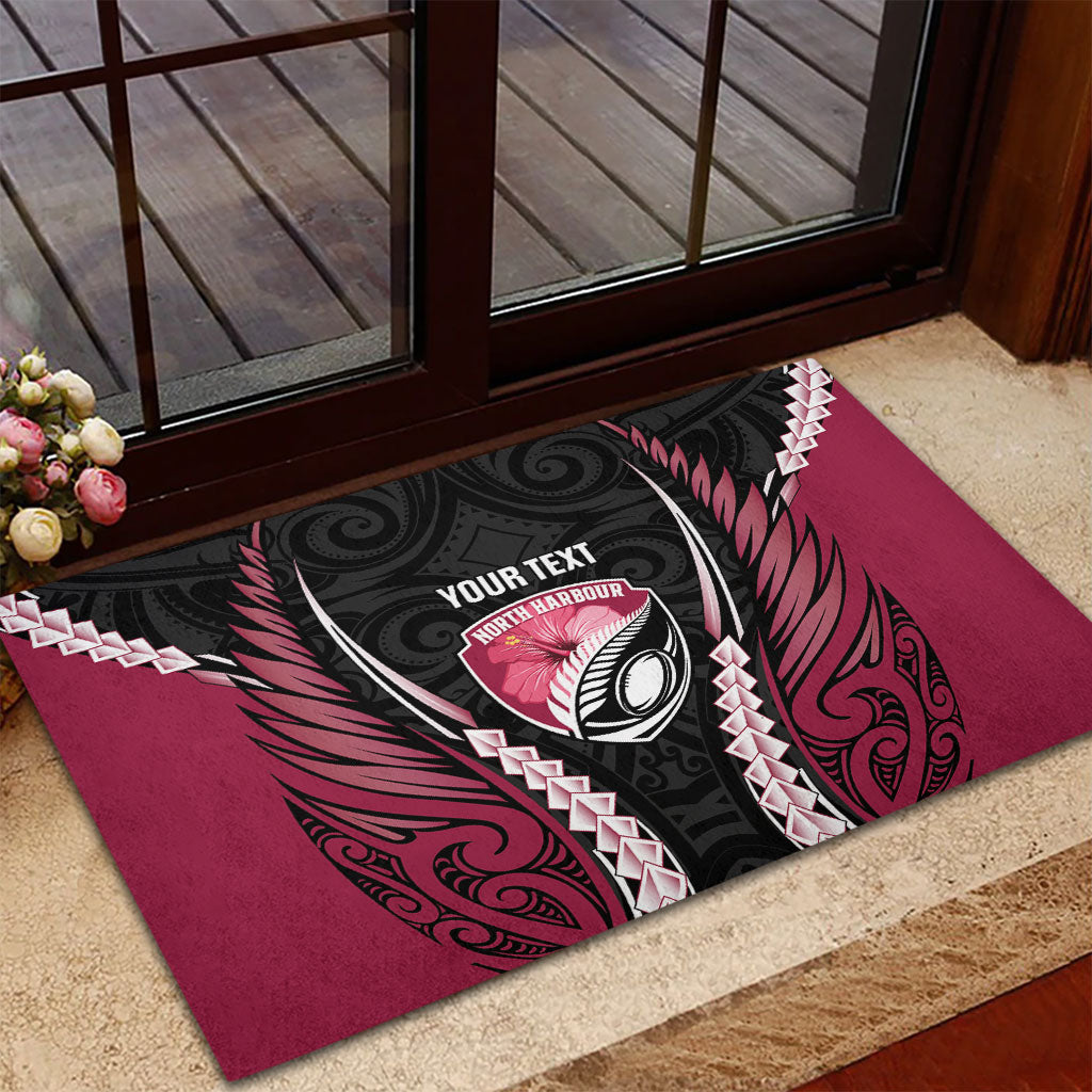 North Harbour 2026 Rugby Custom Rubber Doormat NZ Maori Silver Fern