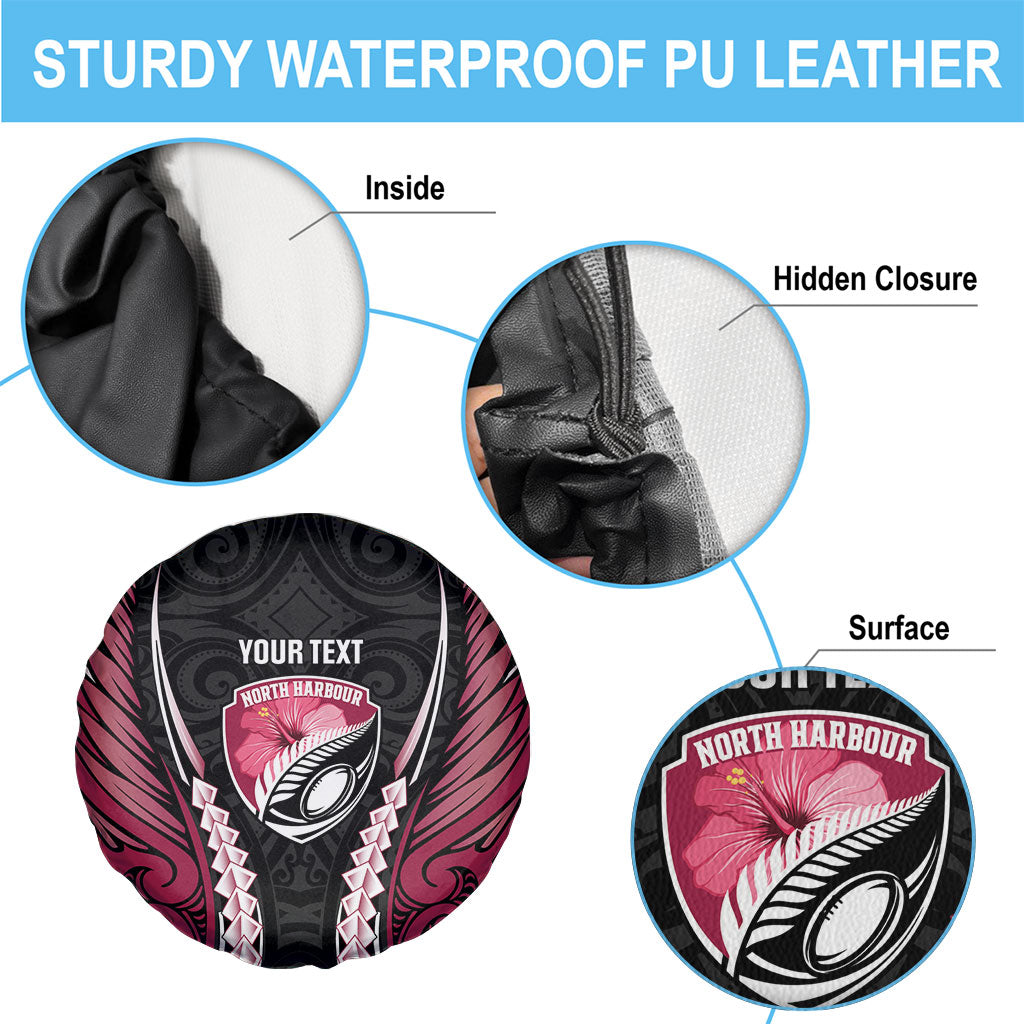 North Harbour 2026 Rugby Custom Spare Tire Cover NZ Maori Silver Fern LT14 - Polynesian Pride