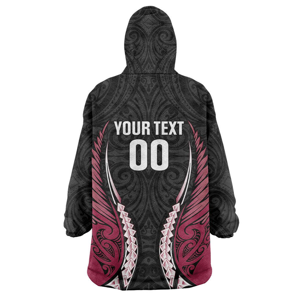 North Harbour 2026 Rugby Custom Wearable Blanket Hoodie NZ Maori Silver Fern LT14 - Polynesian Pride