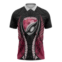 North Harbour 2026 Rugby Custom Zipper Polo Shirt NZ Maori Silver Fern